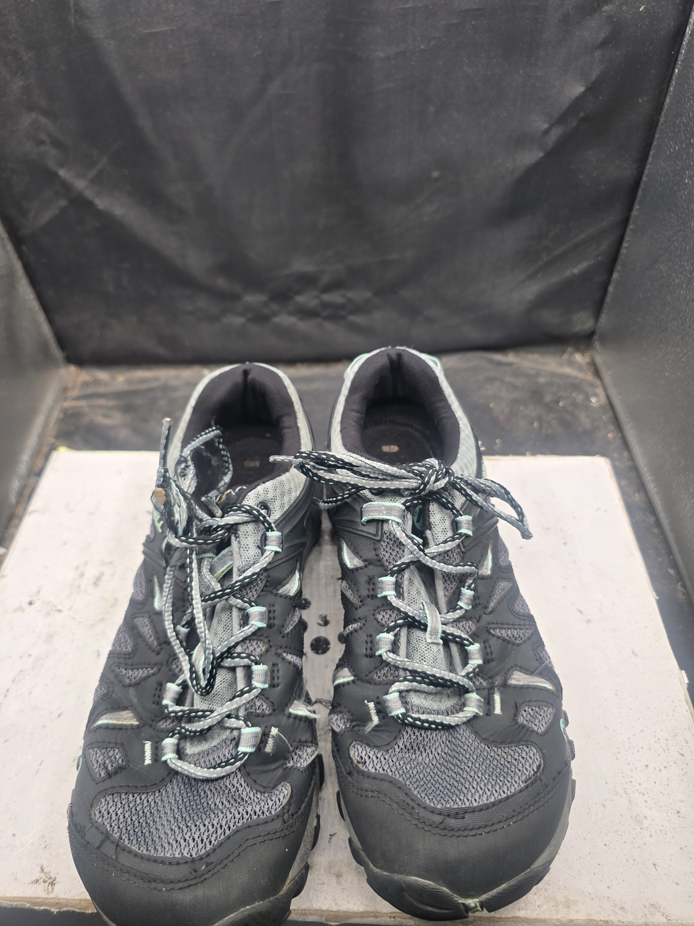 Merrell Women's Black and Light Blue Hiking Sneaker Boots